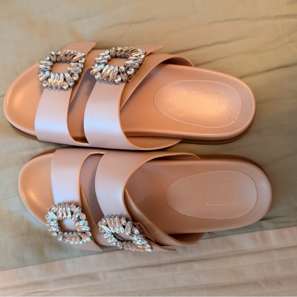 ShuShop Pink Embellished Mules